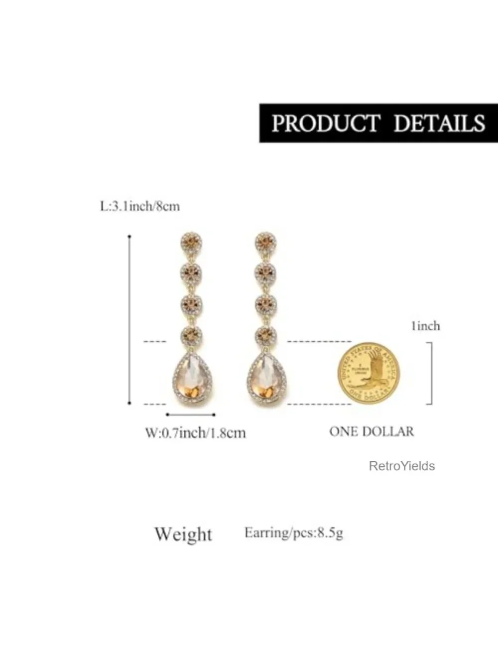 Wedding Chandelier Dangle Earrings for Bride - Crystal Teardrop Cluster Bridal